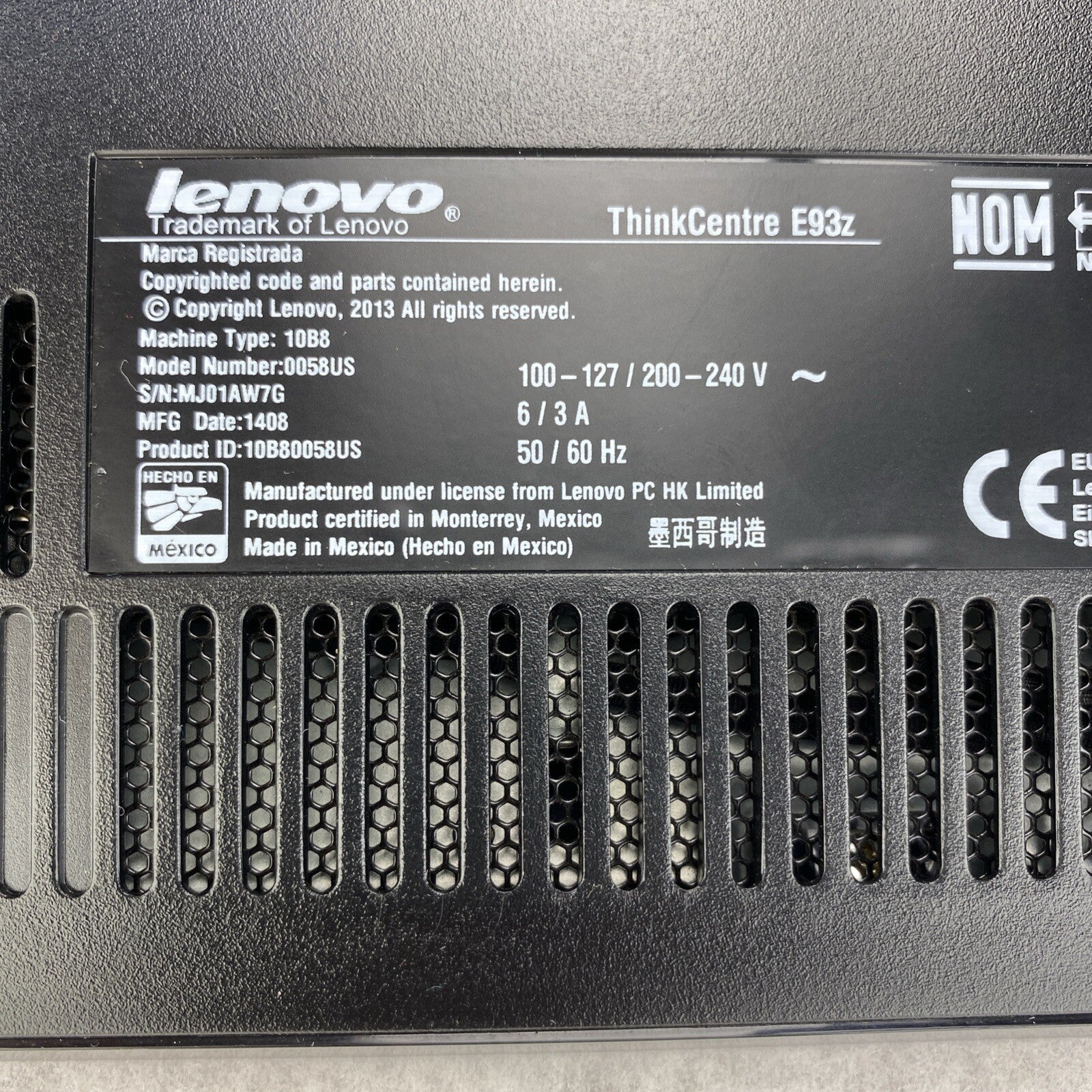 Lenovo ThinkCentre E93z AIO Intel Core i3-4130 3.40GHz 4GB RAM No HDD No OS