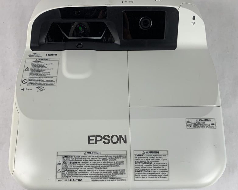 Epson H599A BrightLink 595Wi LCD Lamp Projector 2024 Lamp Hours No Remote
