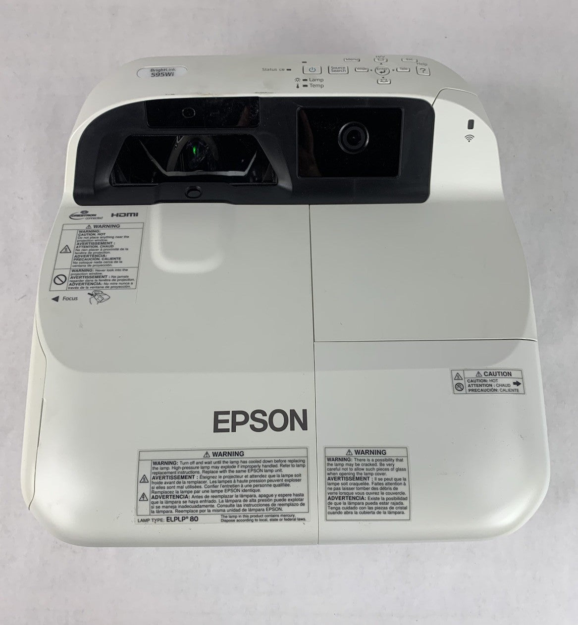 Epson H599A BrightLink 595Wi LCD Lamp Projector 2024 Lamp Hours No Remote5