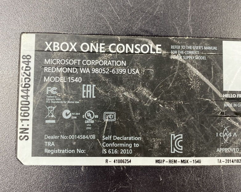 Xbox One 1540 500GB HDD Black Video Game Console 90325 BROKE SYNC Button