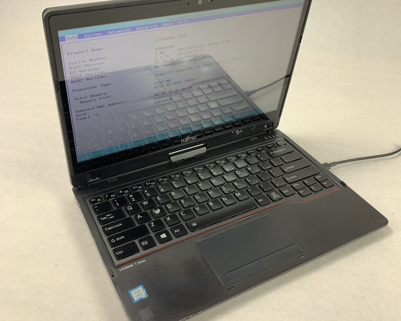 Fujitsu Lifebook T938 13.3" Laptop i5-8250U 1.6 GHz 8 GB Ram No OS No HDD No AC