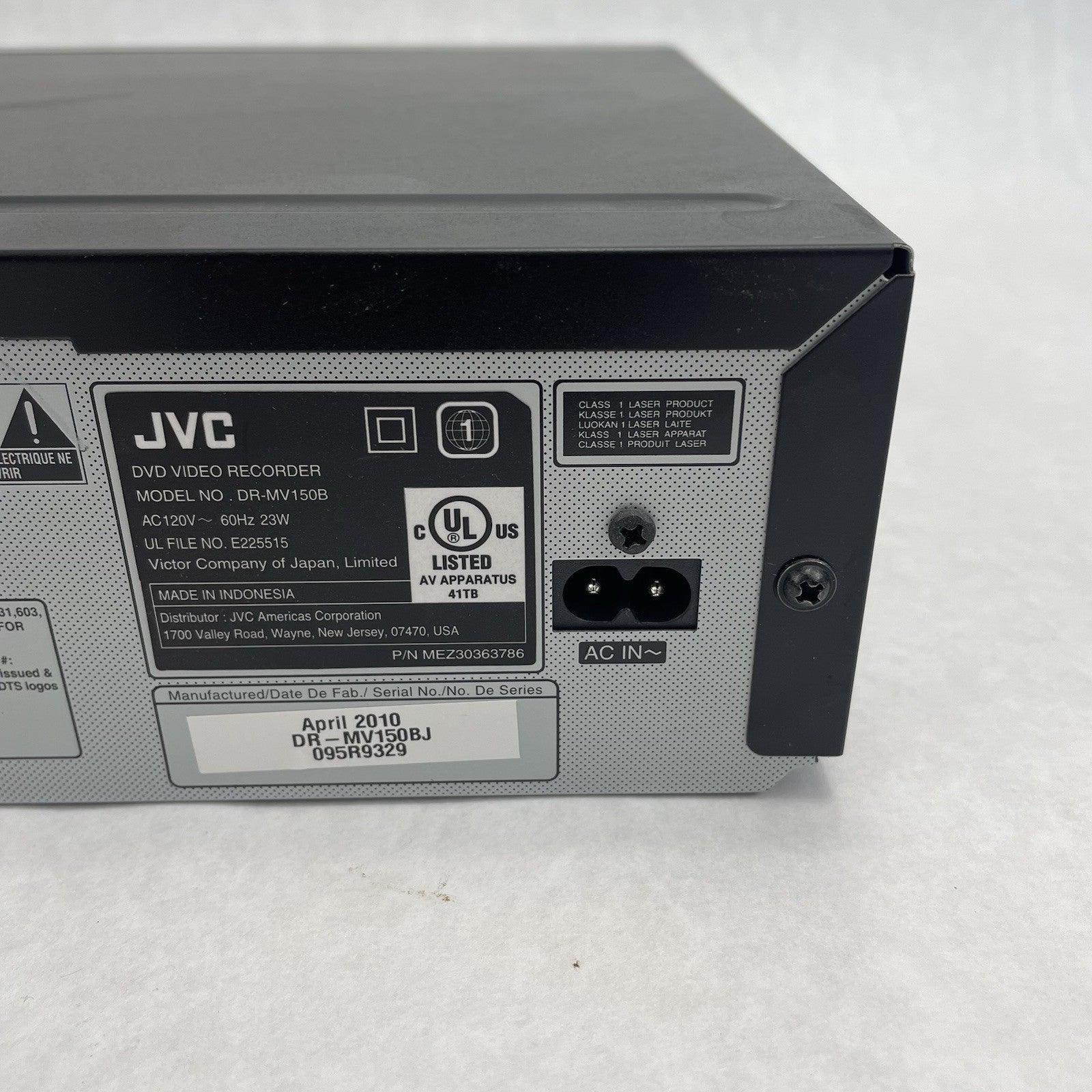 JVC DR-MV150 B DVD VCR Combo Recorder Player