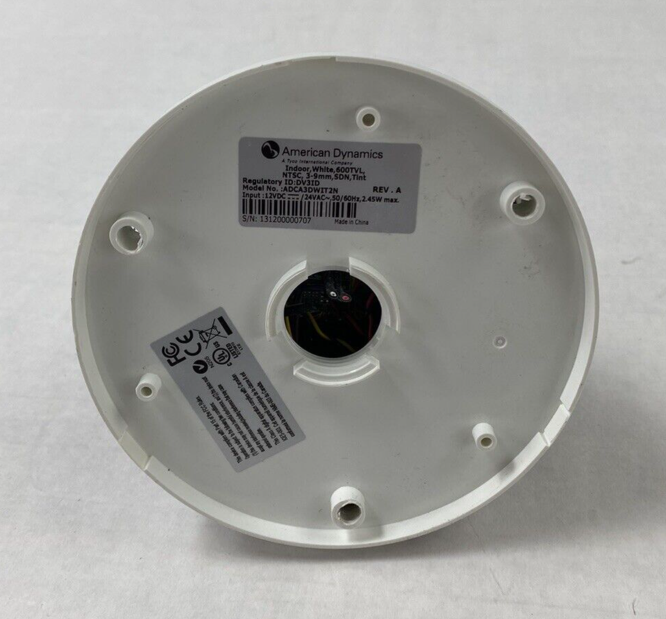 American Dynamics ADCA3DWIT2N Indoor White 600TVL Security Dome Camera Untested