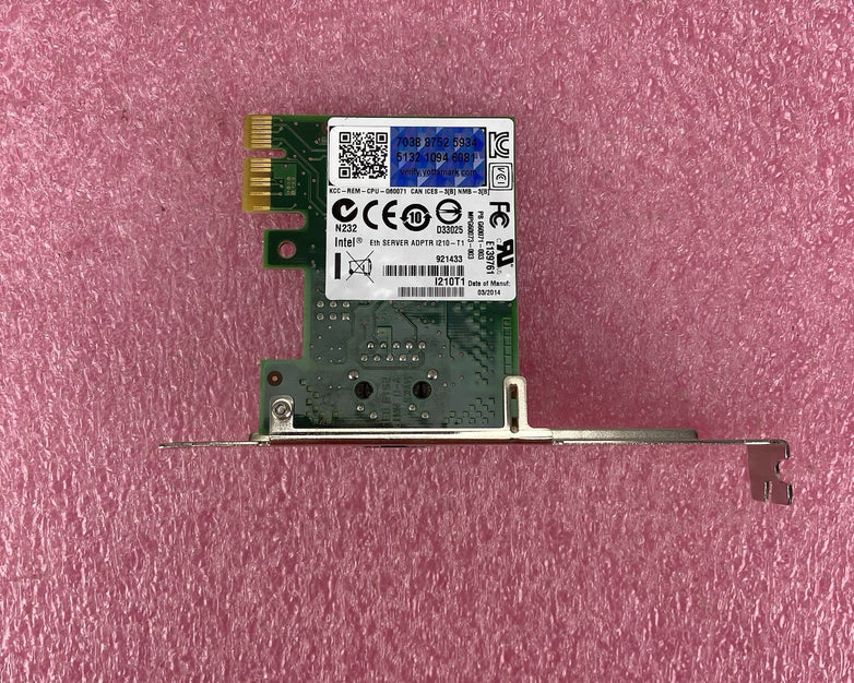 Intel Gigabit Ethernet Server Adptr I210-T1 Single Port I210T1