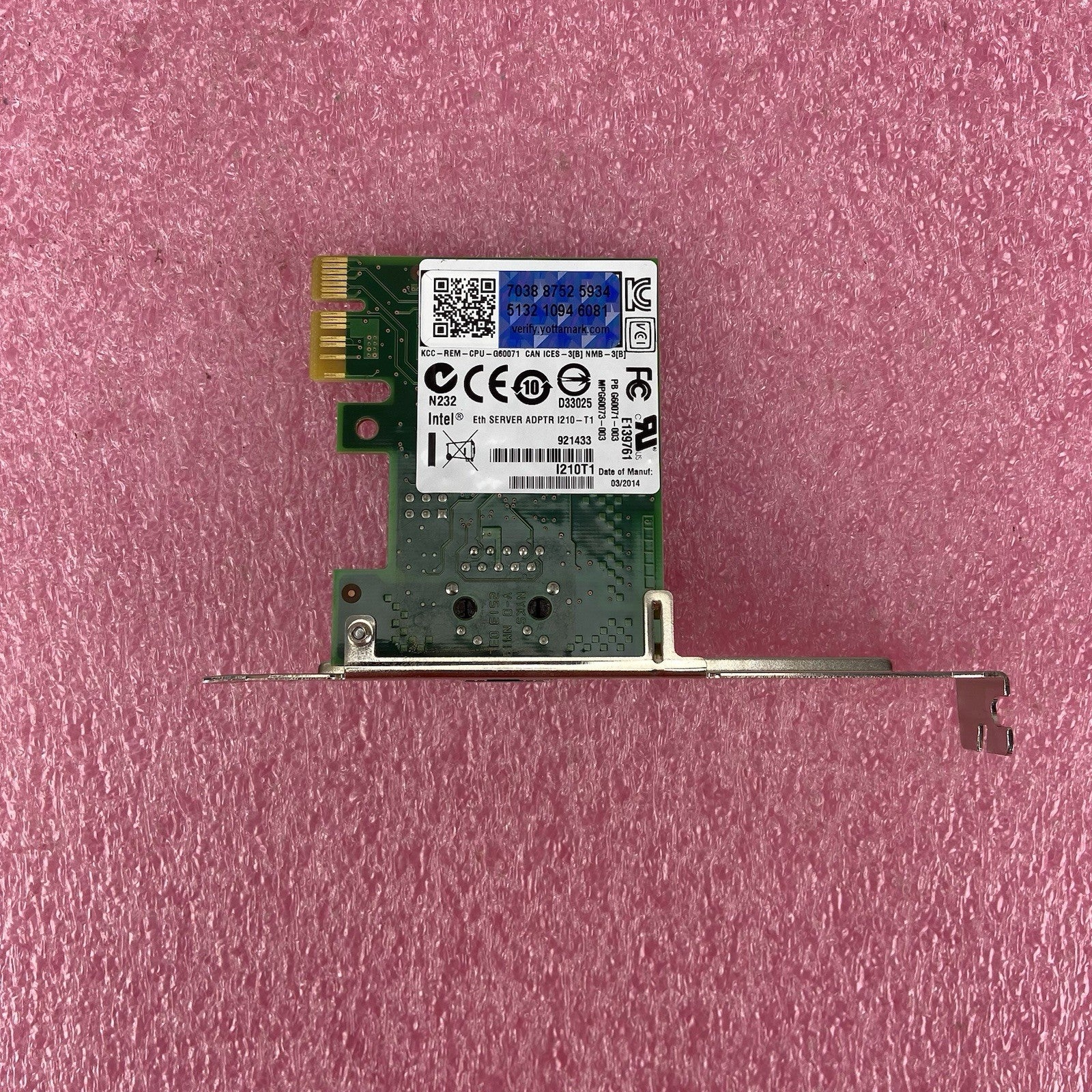 Intel Gigabit Ethernet Server Adptr I210-T1 Single Port I210T15