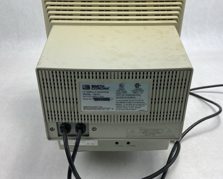 Smith Corona 12" Vintage CRT Monitor Model HRM2 | HRM 2 - Tested and Working