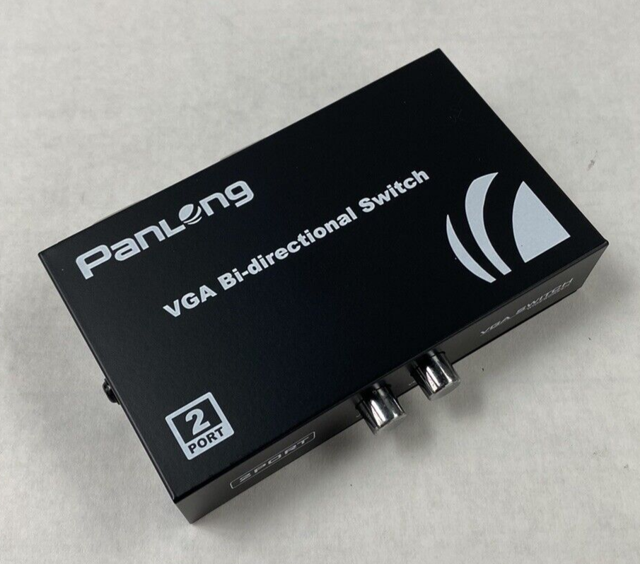 Lot of 2 Panlong 2 Port VGA Switch 2x1 VGA Switch 1920x1440