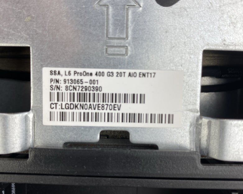 HP ProOne 400 G3 AIO 20" Touch Quad Core i5-7500T 2.70GHz 8GB Ram No AC HDD OS