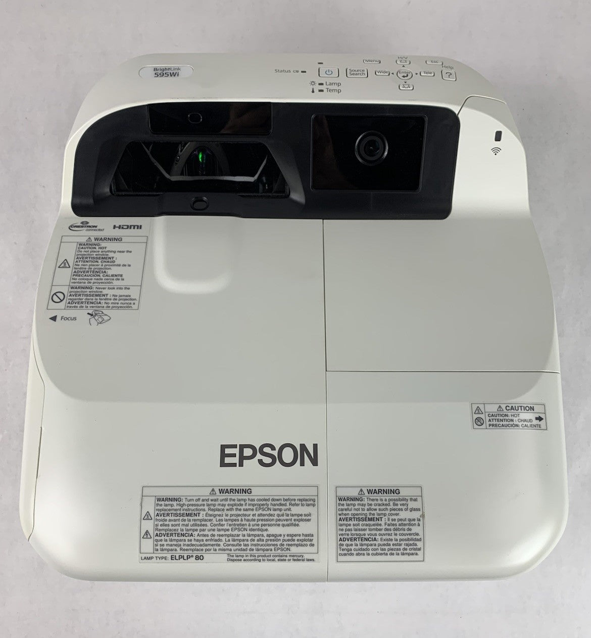 Epson H599A BrightLink 595Wi LCD Lamp Projector 541 Lamp Hours No Remote5