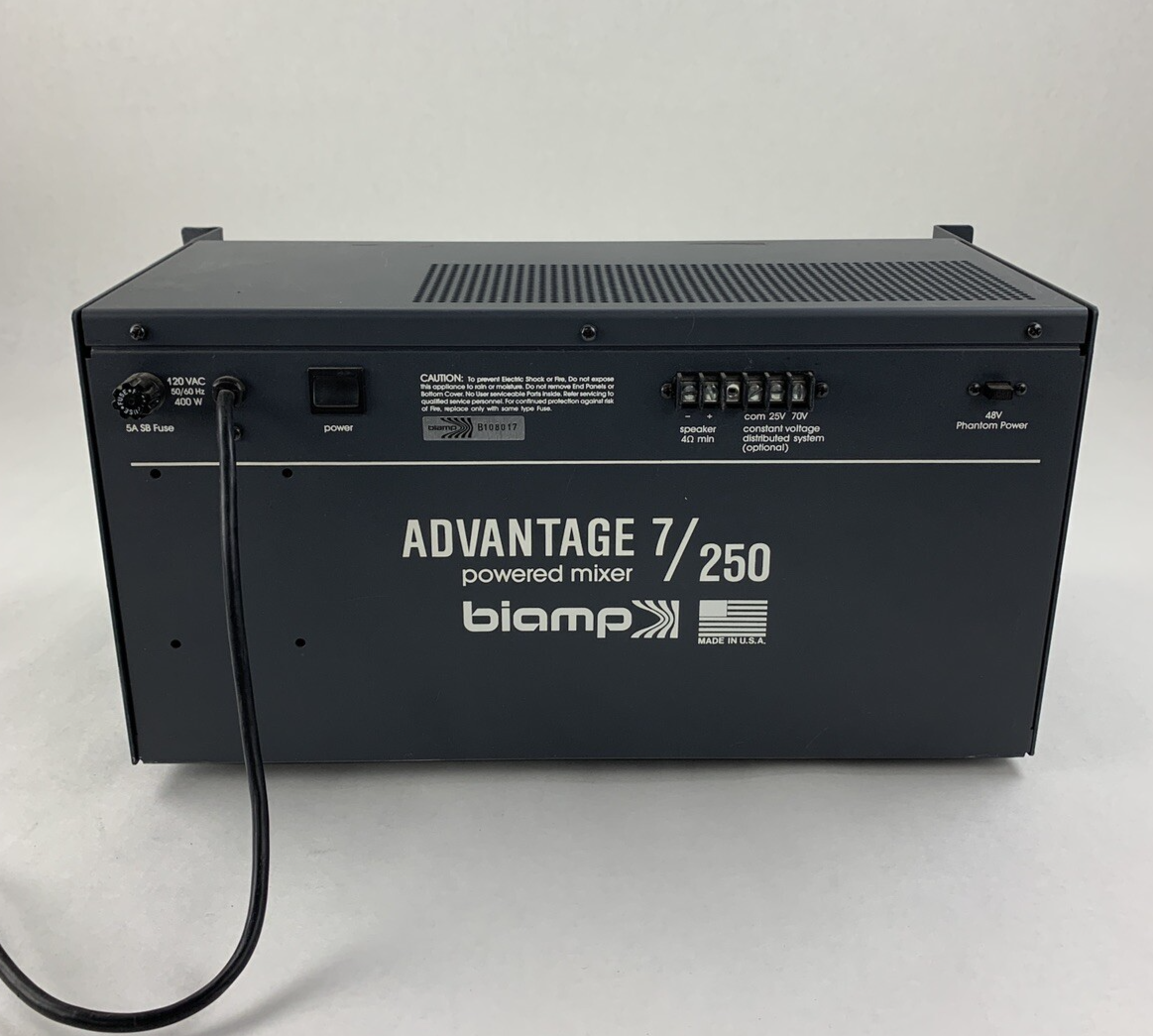 Biamp Advantage 7/250 Biamp Powered Mixer Level Controls Scratch Parts Or Repair