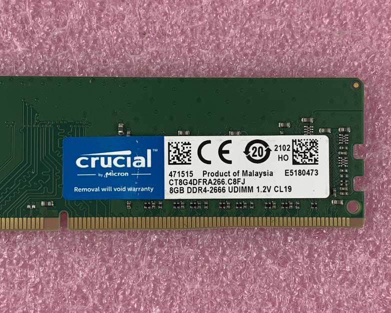 Crucial CT8G4DFRA266.C8FJ 8 GB  DDR4-2666 UDimm CL19 Desktop Memory Ram