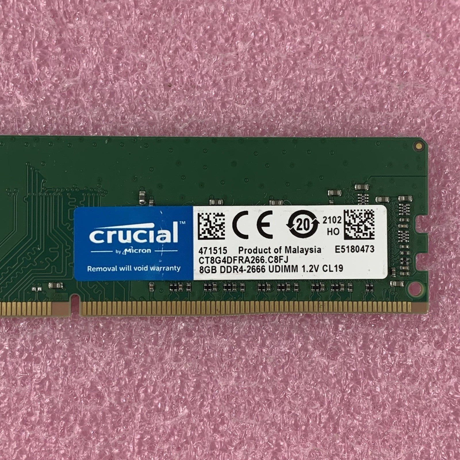 Crucial CT8G4DFRA266.C8FJ 8 GB  DDR4-2666 UDimm CL19 Desktop Memory Ram2