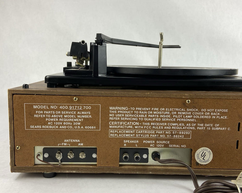 Sears 400.91712 700 AM/FM Stereo 8 Track Turntable Music System