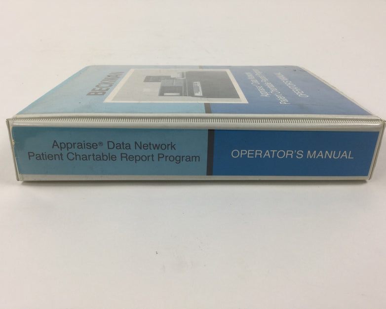 Beckman Appraise Data Network Patient Chartable Report Program Manual