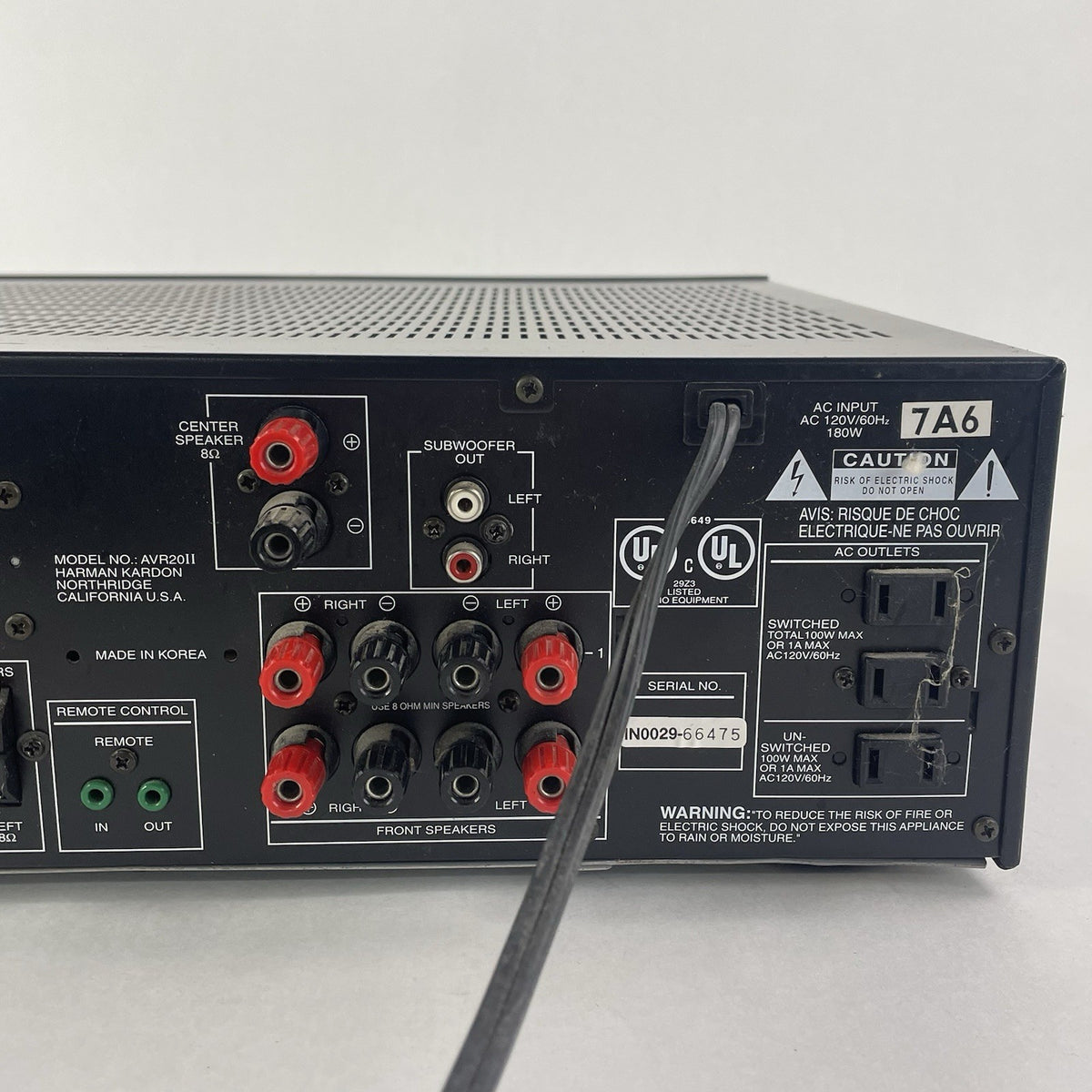 Harman Kardon AVR 20II 5.1 A/V Receiver - Tested10