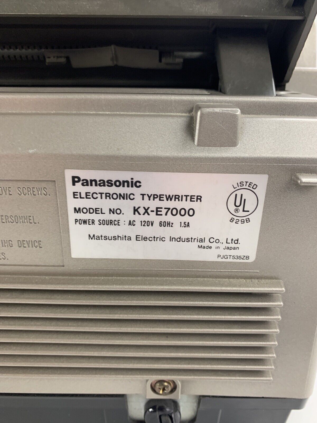 Panasonic KX-E7000 Electric Typewriter Tested No Ribbon Vintage