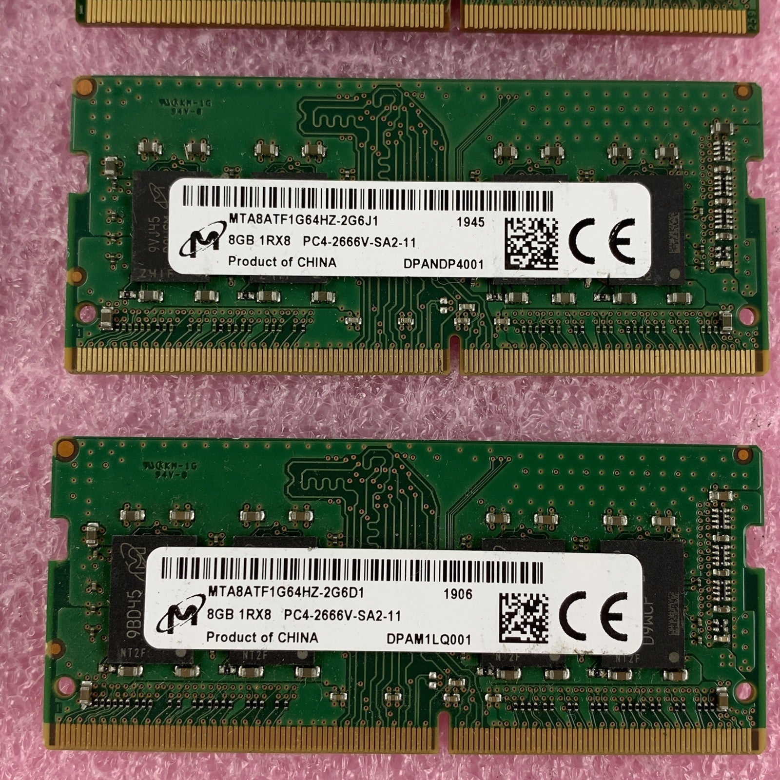 SK Hynix Micron Samsung Kingston 8 GB 1Rx8 PC4-2666V Memory Ram Mixed Lot of 8x