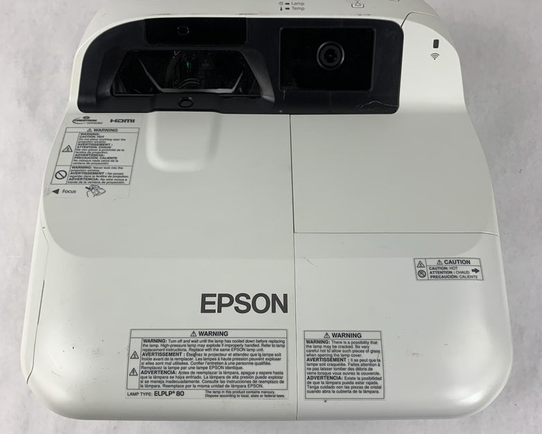 Epson BrightLink 595Wi H599A LCD Projector 205 Lamp Hours - No Remote Loud Fan