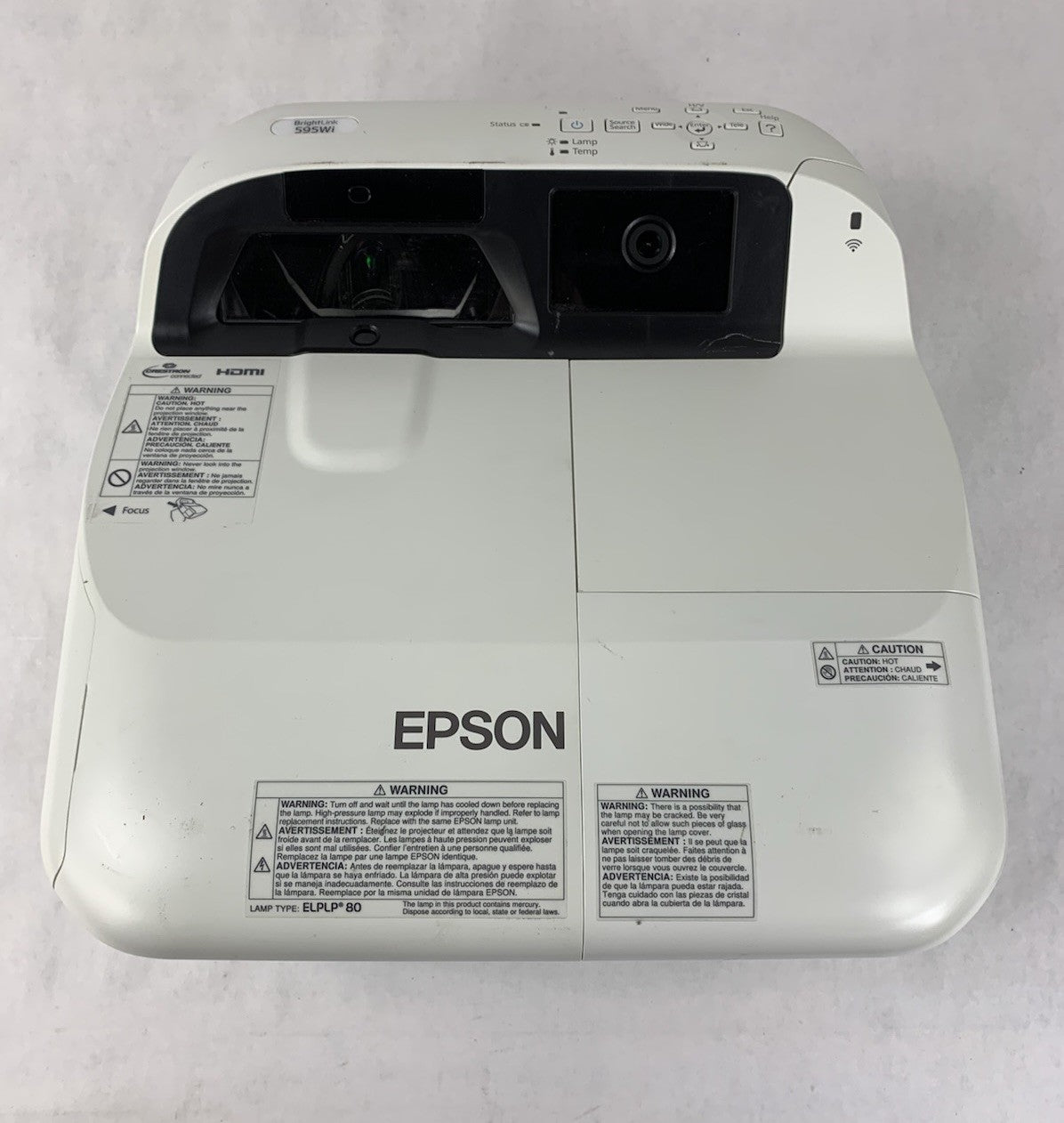 Epson BrightLink 595Wi H599A LCD Projector 205 Lamp Hours - No Remote Loud Fan5