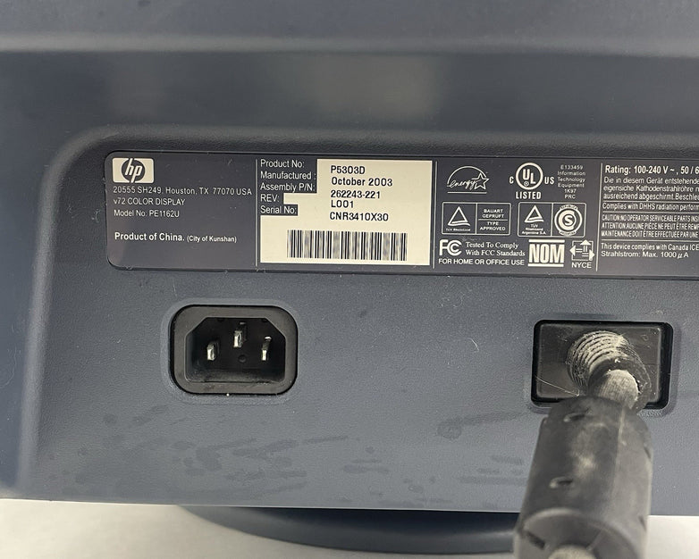 HP V72 P5303D PE1162U 16" CRT Monitor Tested Working
