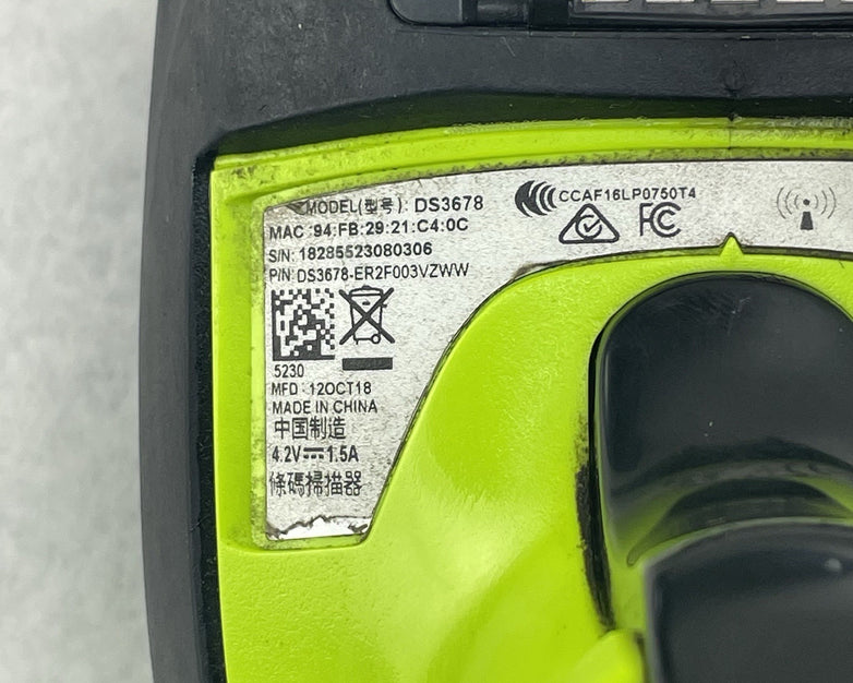 Zebra DS3678-SR0F003VZWW Wireless Barcode Scanner No Battery Untested For Parts