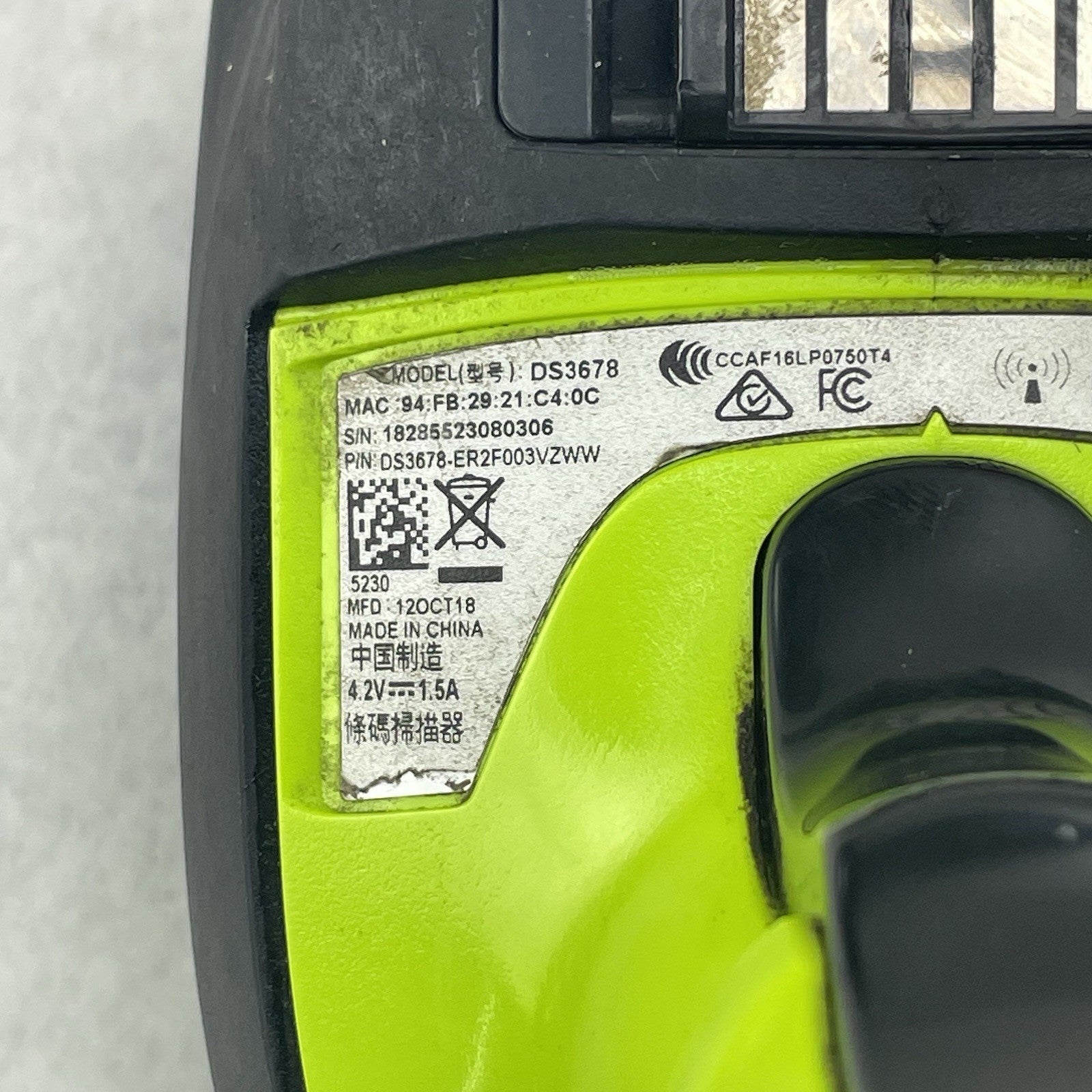 Zebra DS3678-SR0F003VZWW Wireless Barcode Scanner No Battery Untested For Parts6