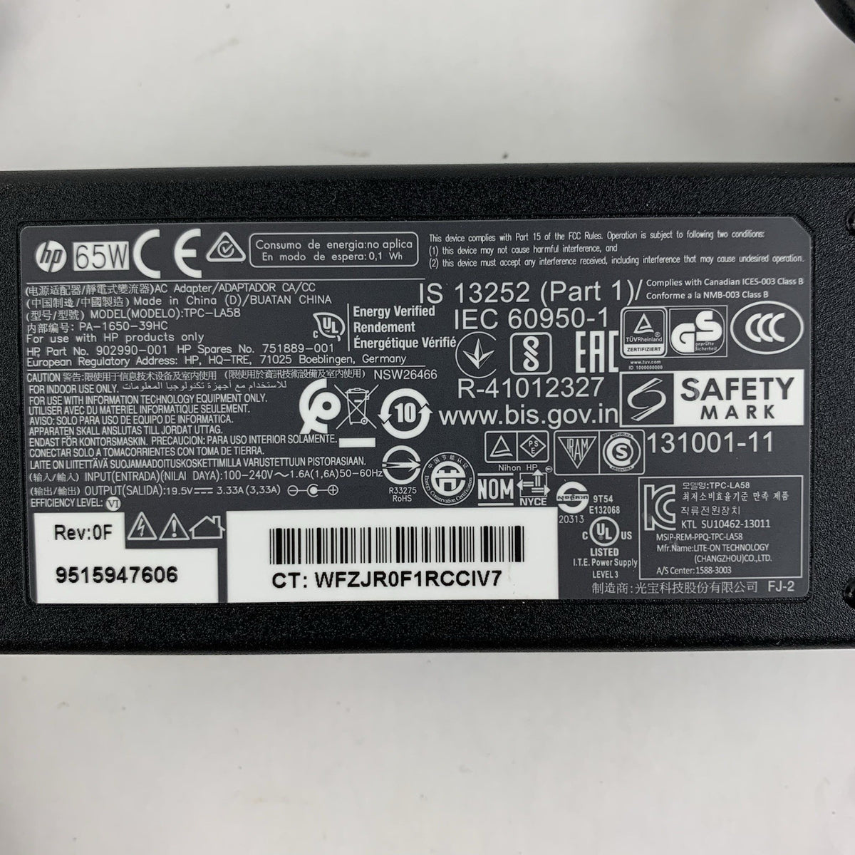 HP TPC-LA58 65W 19.5V 3.33A 7.4mm Barrel AC Power Adapter - Lot of 56