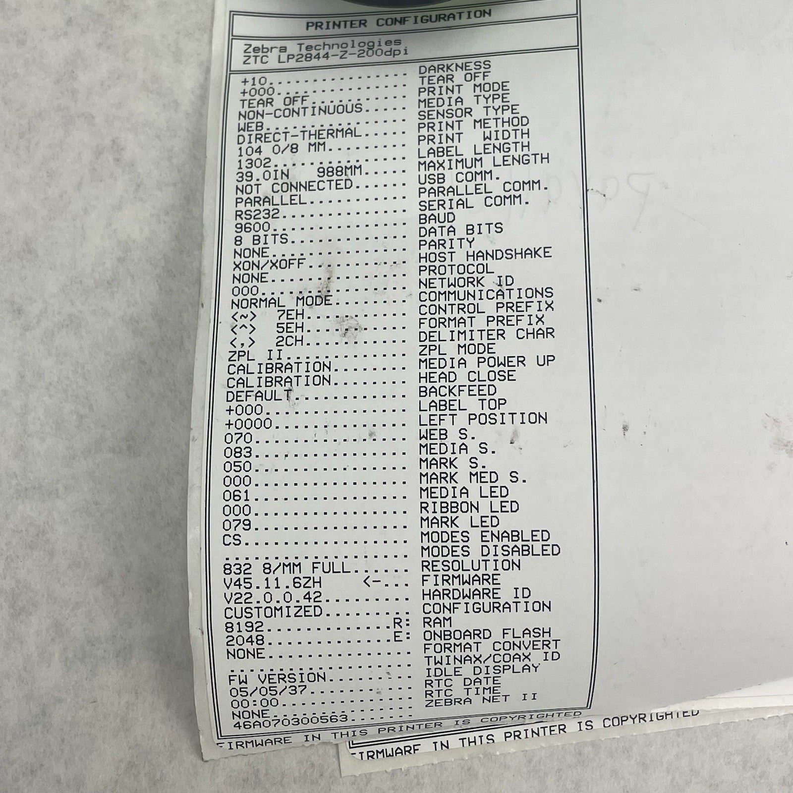 Zebra LP2844-Z Thermal Label Printer Tested Unknown Page Count No Power Cord11