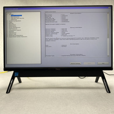 Dell Inspiron 5400 AIO 23.8" Intel Pentium Gold 7505 2.0GHz 8GB RAM No AC HDD OS