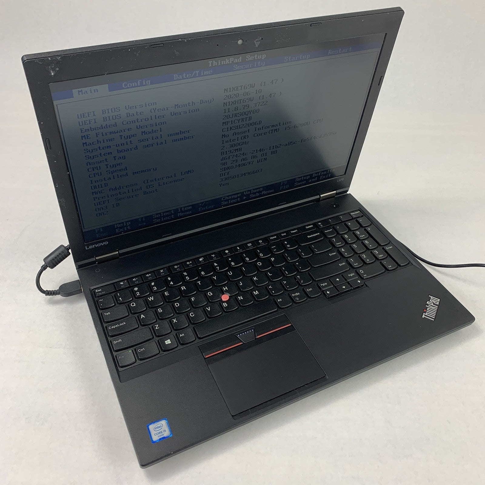 Lenovo ThinkPad L570 Laptop 15.6" i5-6200U 2.3 GHz 8 GB RAM No HDD No OS No AC