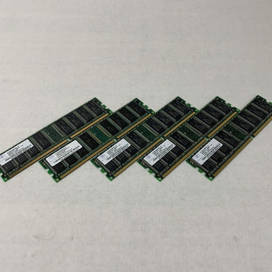 Nanya 256MB DDR-400MHz-CL3 PC3200U-30330 NT256D6t4S88C0G-5T (Lot of 5)