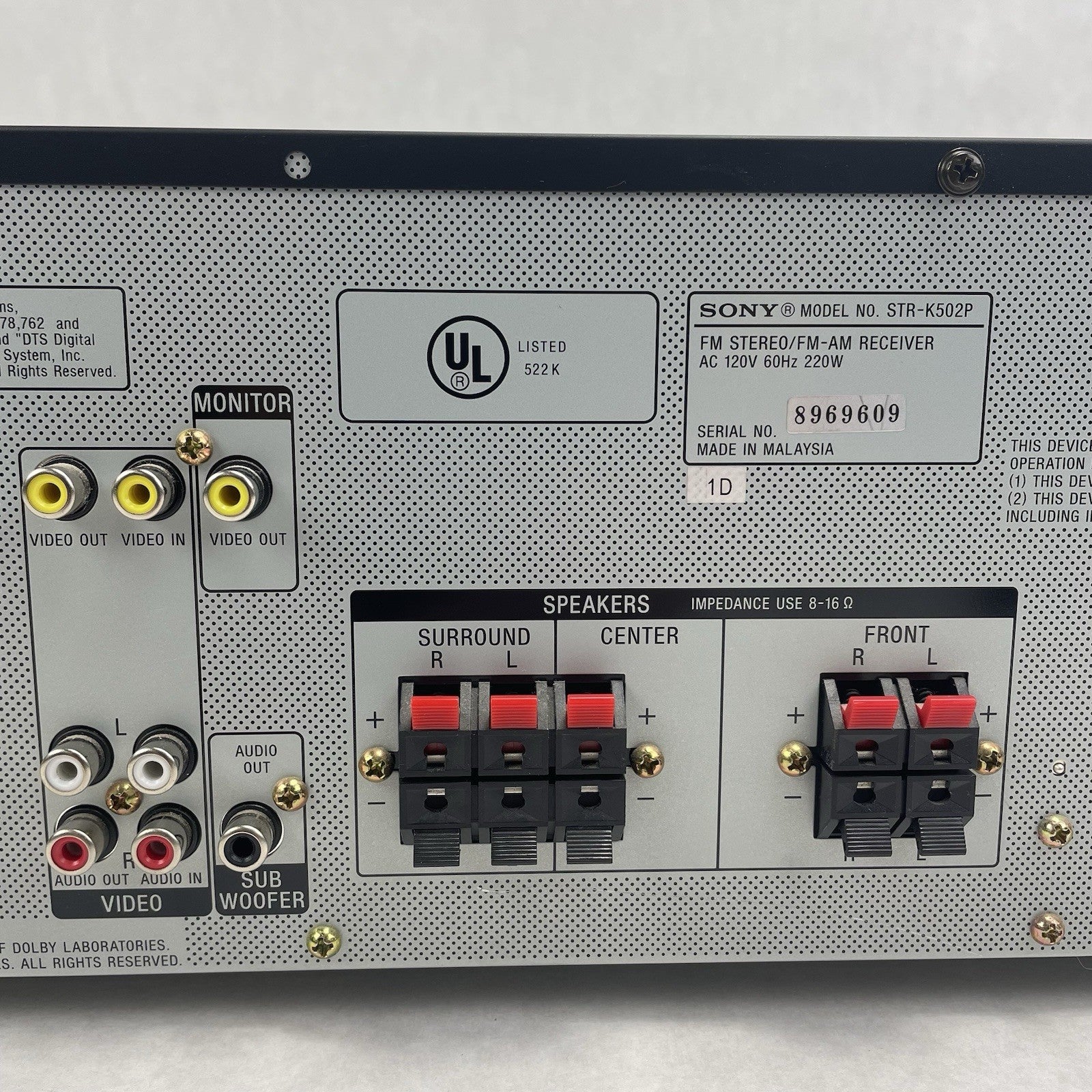 Sony STR-K502P Receiver HiFi Stereo 5.1 Channel Home Theater Audio Tested