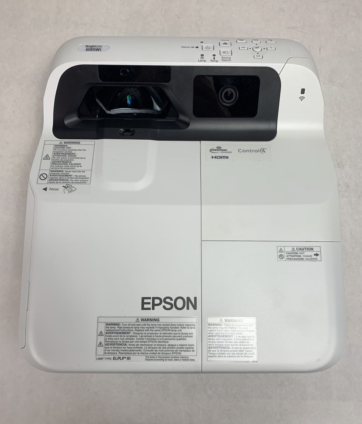 Epson PowerLite 695Wi H740A LCD Lamp Projector 1378 Lamp Hours - No Remote5