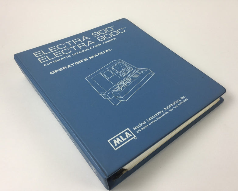Medical Laboratory Operators Manual for Electra 900 and 900C