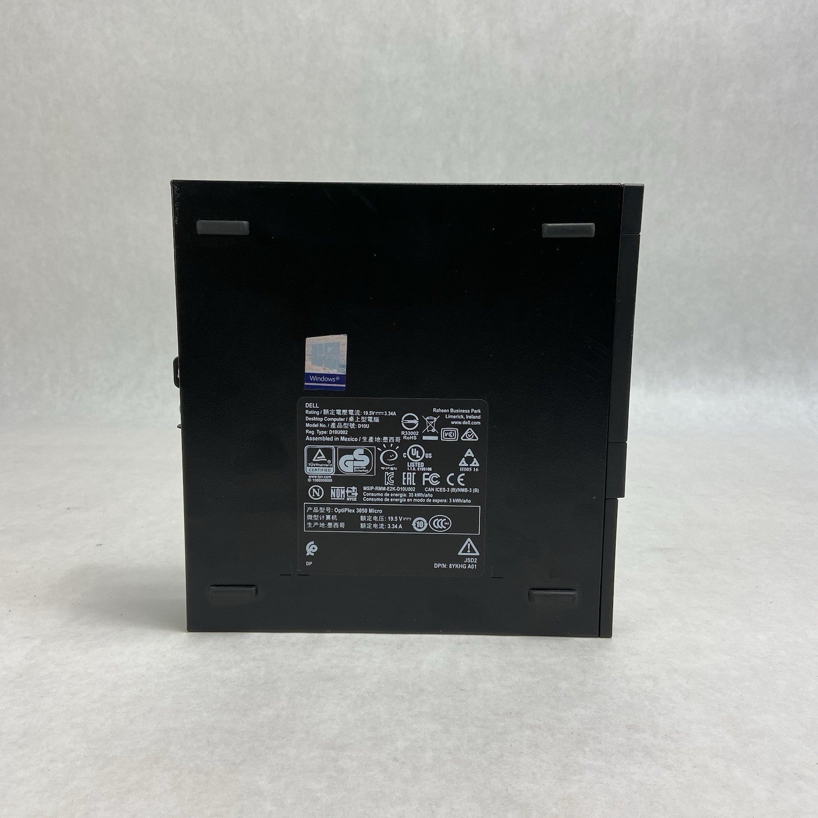 Dell Optiplex 3050 MFF Intel Core i3-7100T 3.4GHz 8GB RAM w/AC No HDD/OS4