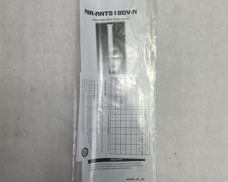 Cisco Aironet AIR-ANT5180V-N 5Ghz 8dBi Omnidirectional Antenna Connector