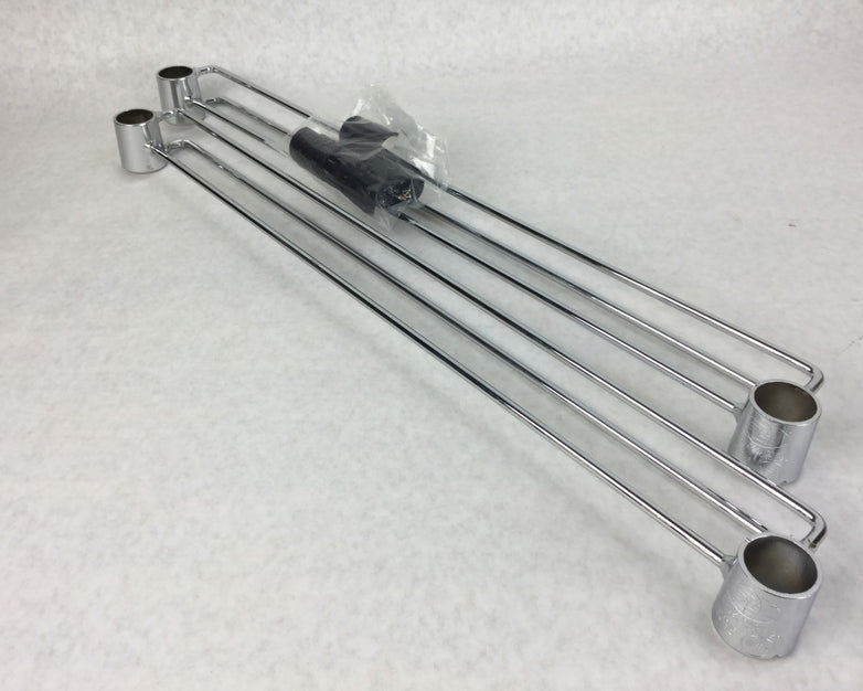 NEXEL Chrome Shelving Bar for Wired Shelving 1 Pair 655CP21 w/4 Shelf Clips