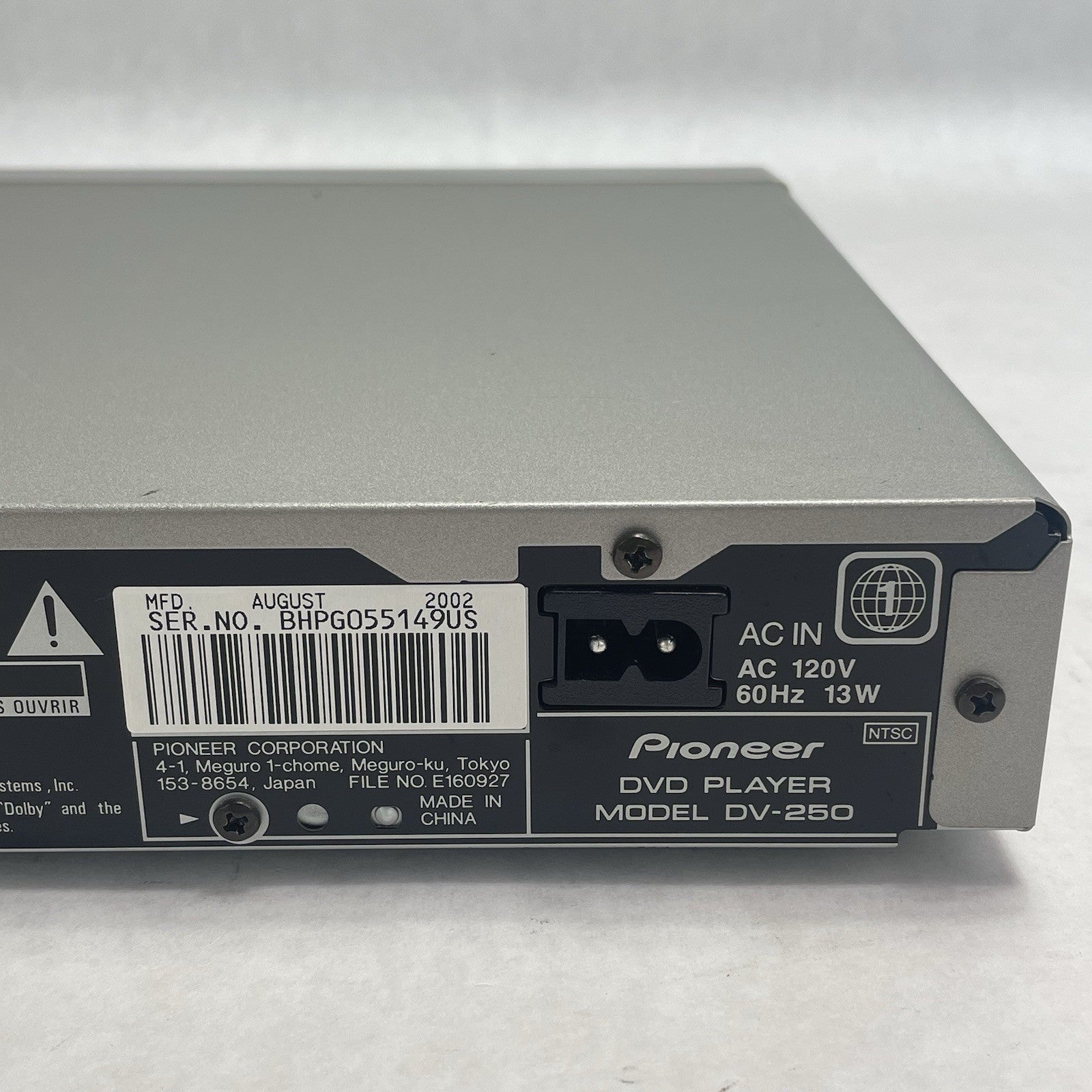 Pioneer DV-250 DVD Player  Tested12