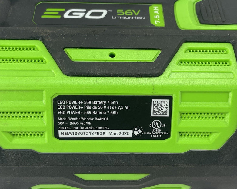 EGO BA4200T 56V 7.5AH Battery Untested Parts Or Repair