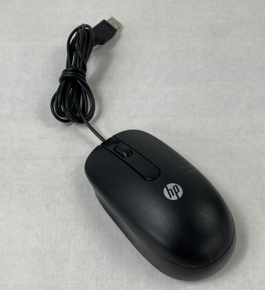 Lot of 4 HP 672652-001 USB 2 Button Optical Mouse Black Tested