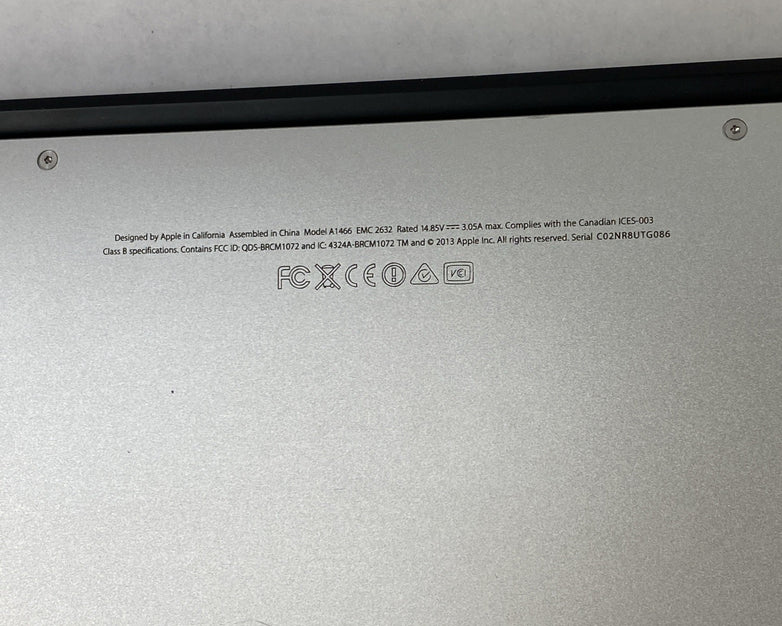 Apple MacBook Air A1466 2014 13" i5 4GB RAM 250GB SSD os11.7.11 -Service Battery