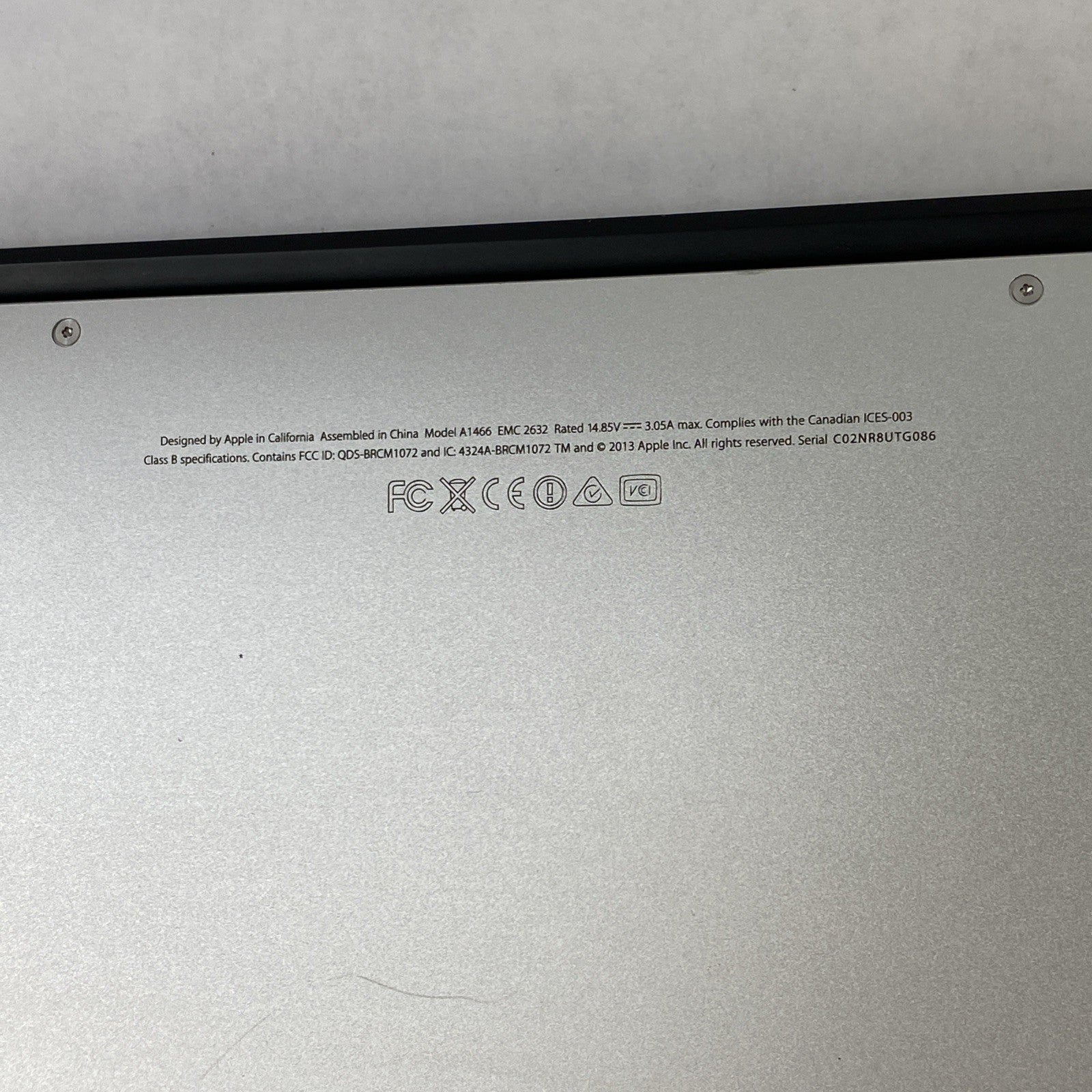 Apple MacBook Air A1466 2014 13" i5 4GB RAM 250GB SSD os11.7.11 -Service Battery15