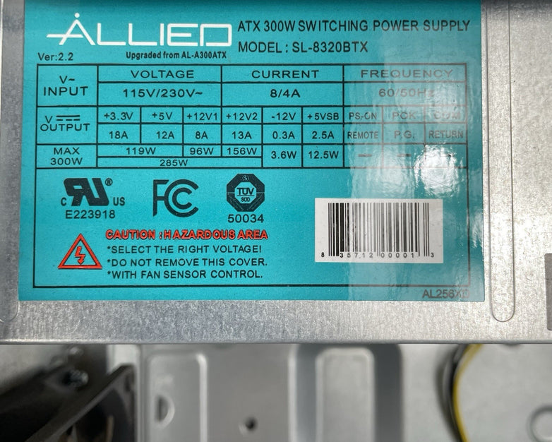 Unbranded MicroATX Computer Case Barebones with Allied 300W Power Supply Tested