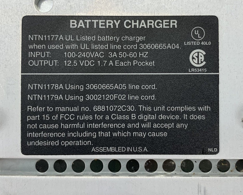 Motorola NTN1177A 6-Bay Radio Battery Charger
