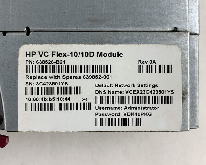 HPE Virtual Connect Flex-10/10D Module 638526-B21 Self Tested