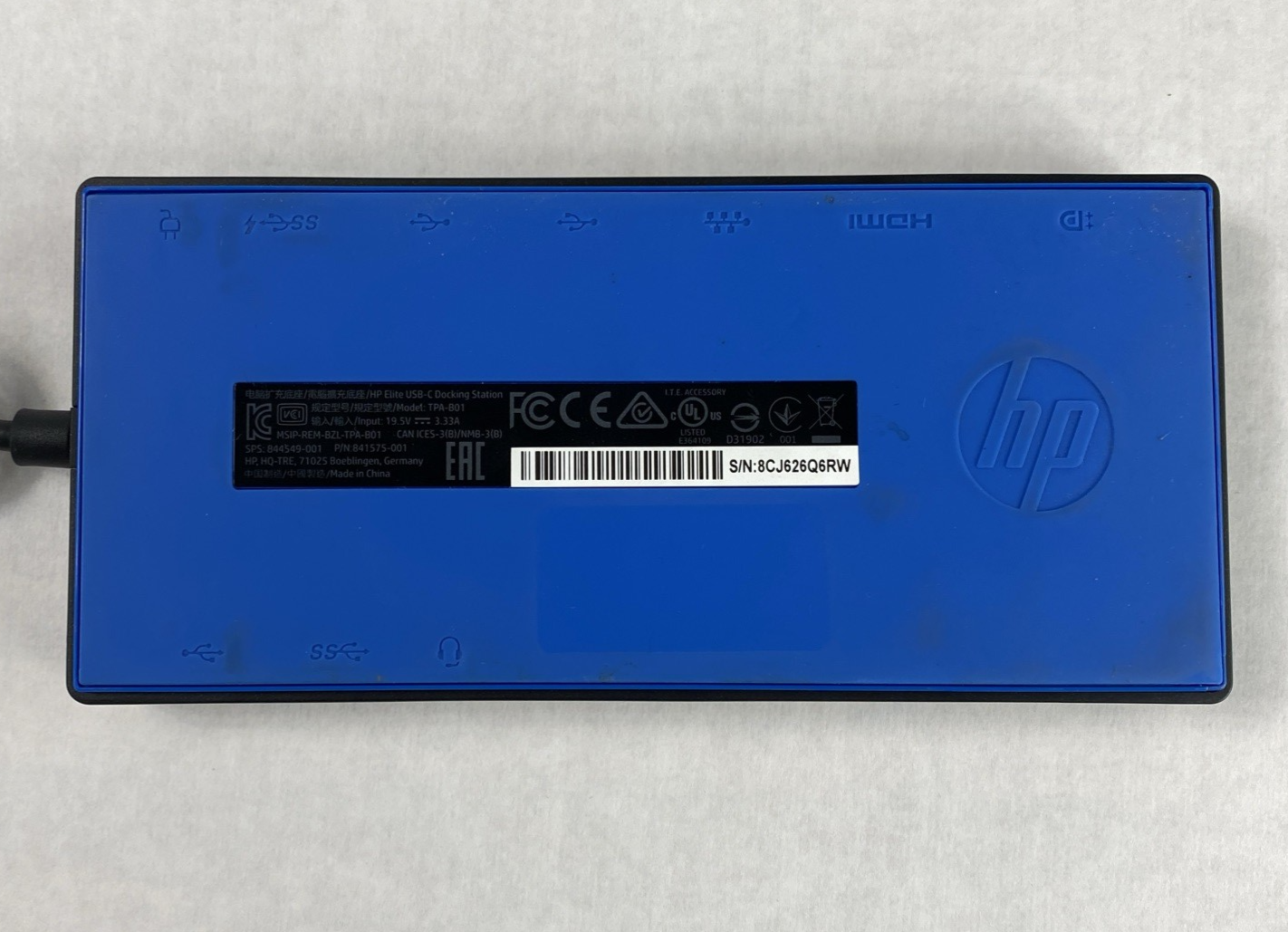 HP Elite USB-C TPA-B01 19.5V 3.33A Docking Station (Lot of 2)