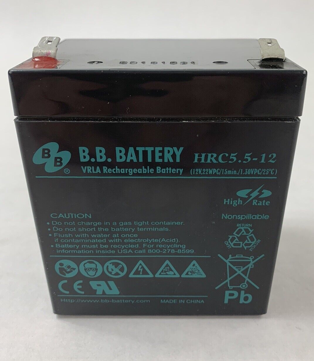 B.B. Battery HRC5.5-12 VRLA Rechargeable Battery