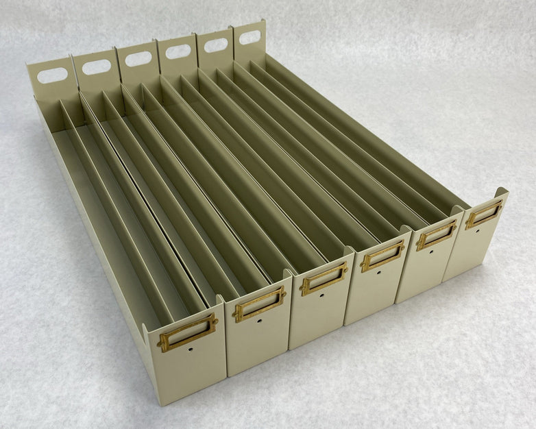 Fisherbrand 07212103 Six Microscope Slide Storage Divided Drawers Light Tan
