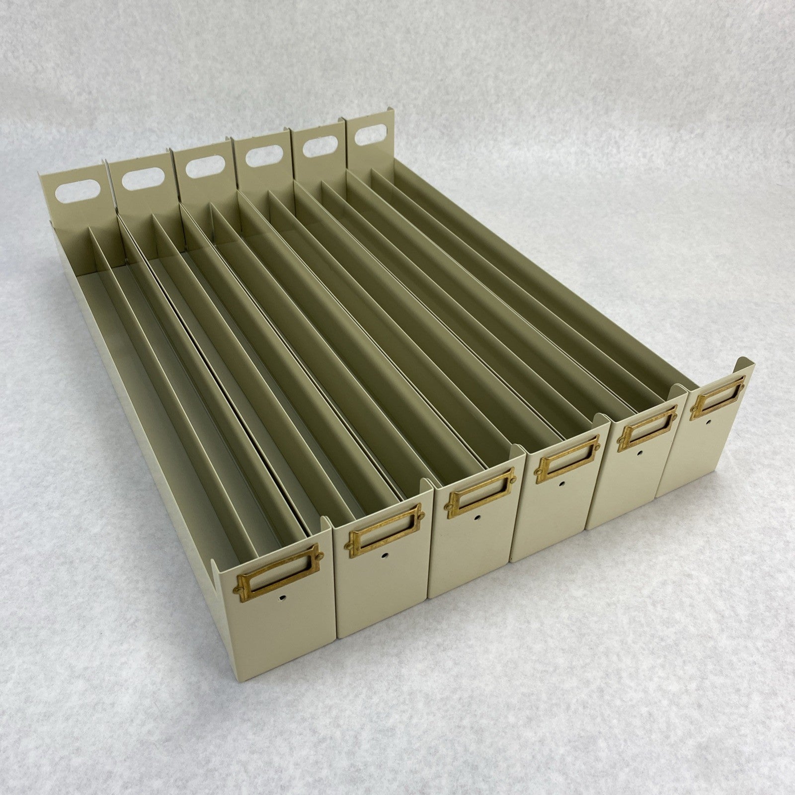 Fisherbrand 07212103 Six Microscope Slide Storage Divided Drawers Light Tan0