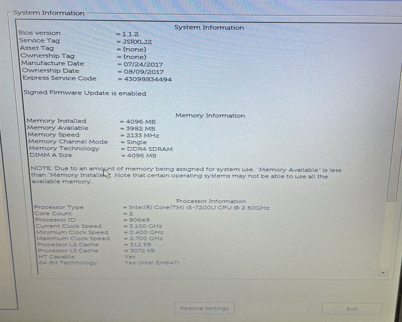 Dell Latitude 3380 Core i5-7200U 2.50 GHz 4 GB RAM No HDD No OS No Battery